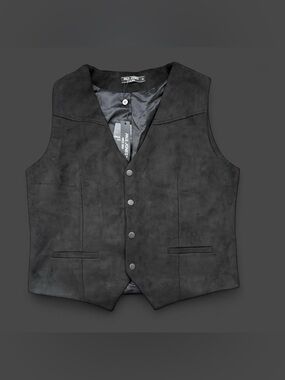 Paul Jones black suede vest Size M #suede #vest